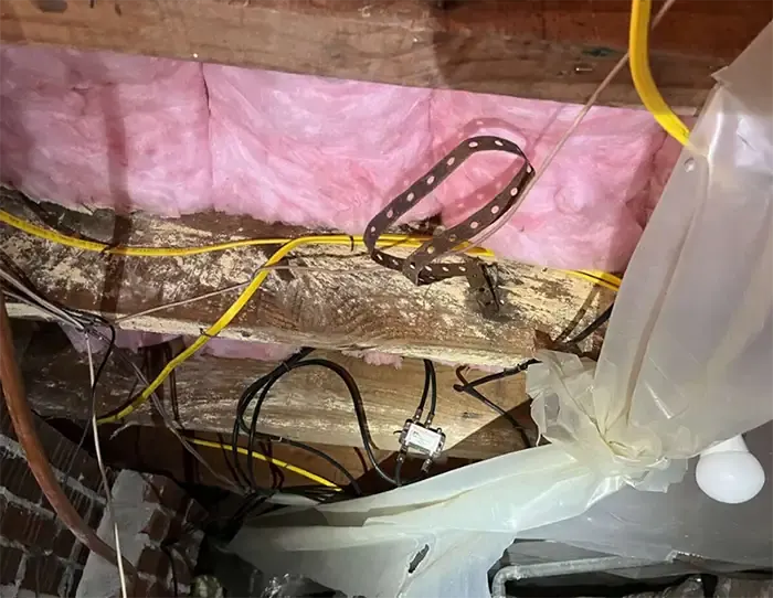 Before – Mold and exposed wiring