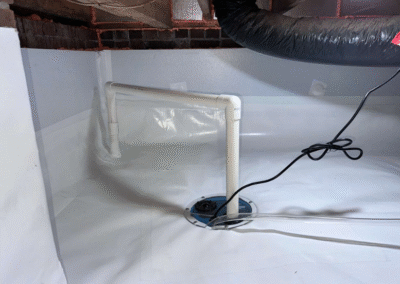 Clean Crawl Space With Bright White Vapor Barrier