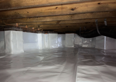 Crawl Space Encapsulation With Sealed Piers And Walls