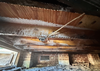 Crawl Space With Moisture Damage And Open Foundation Vents