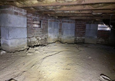 Crawl Space With Poor Drainage And Exposed Earth