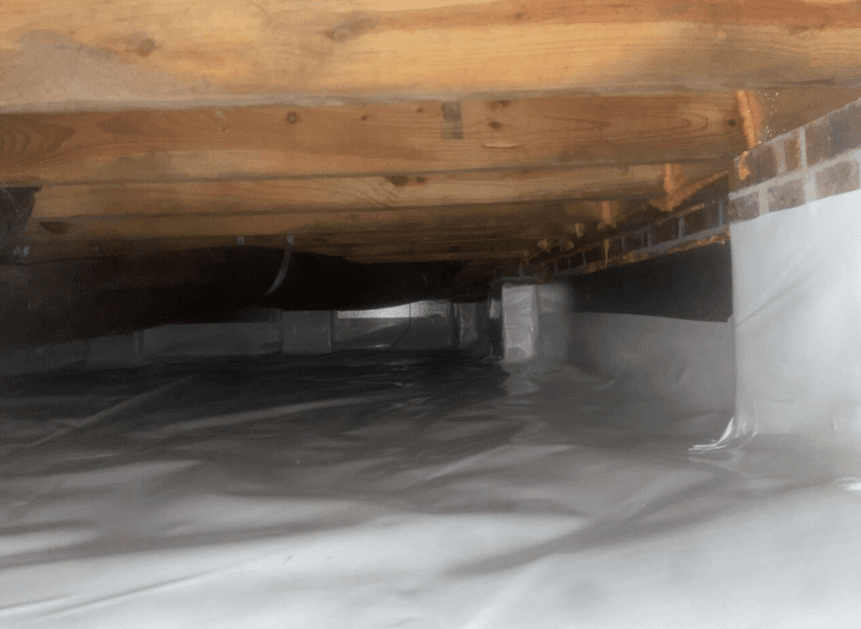 Crawl Space Repair Completed with Moisture Barrier Installation